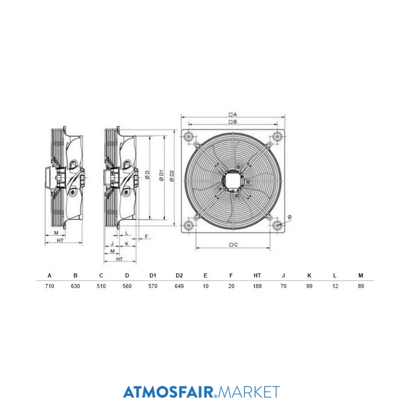 Soler Palau HXTR/4-560 (380V) Aksiyel Fan | Atmosfair.Market