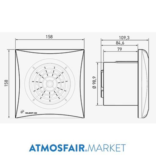 Soler Palau Silent -100 CZ Silver Mini Aksiyel Fan | Atmosfair.Market