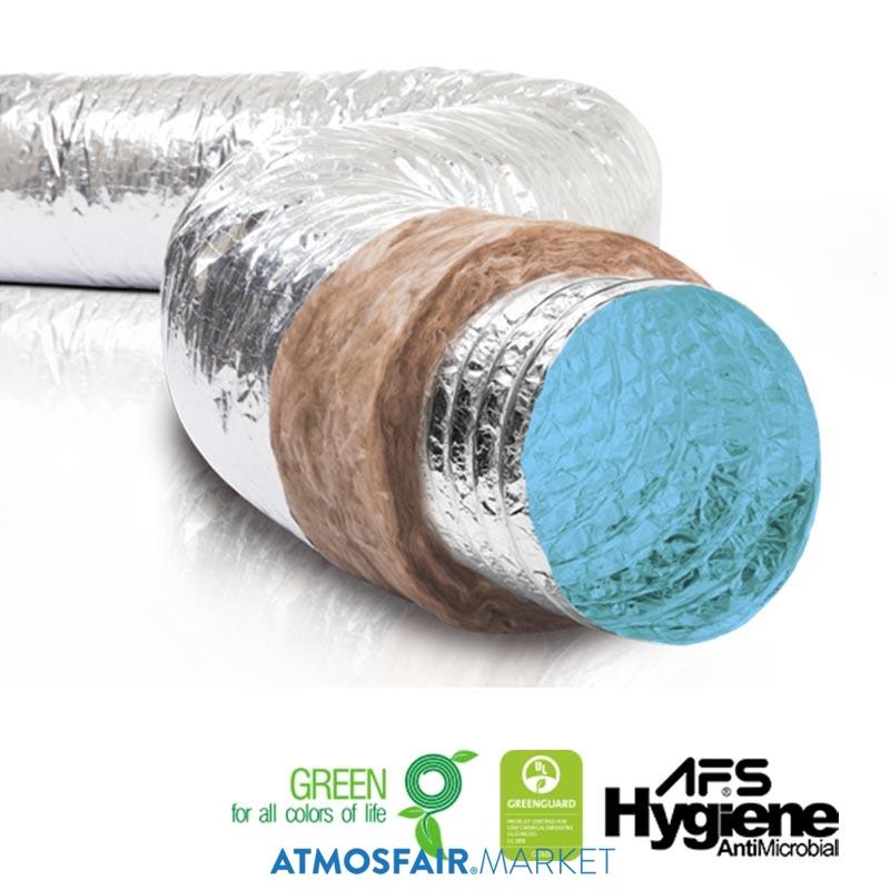 Ø127mm ISOAFS-ALU Hygiene Isı İzoleli Anti-Mikrobiyal Hava Kanalı 10 mt